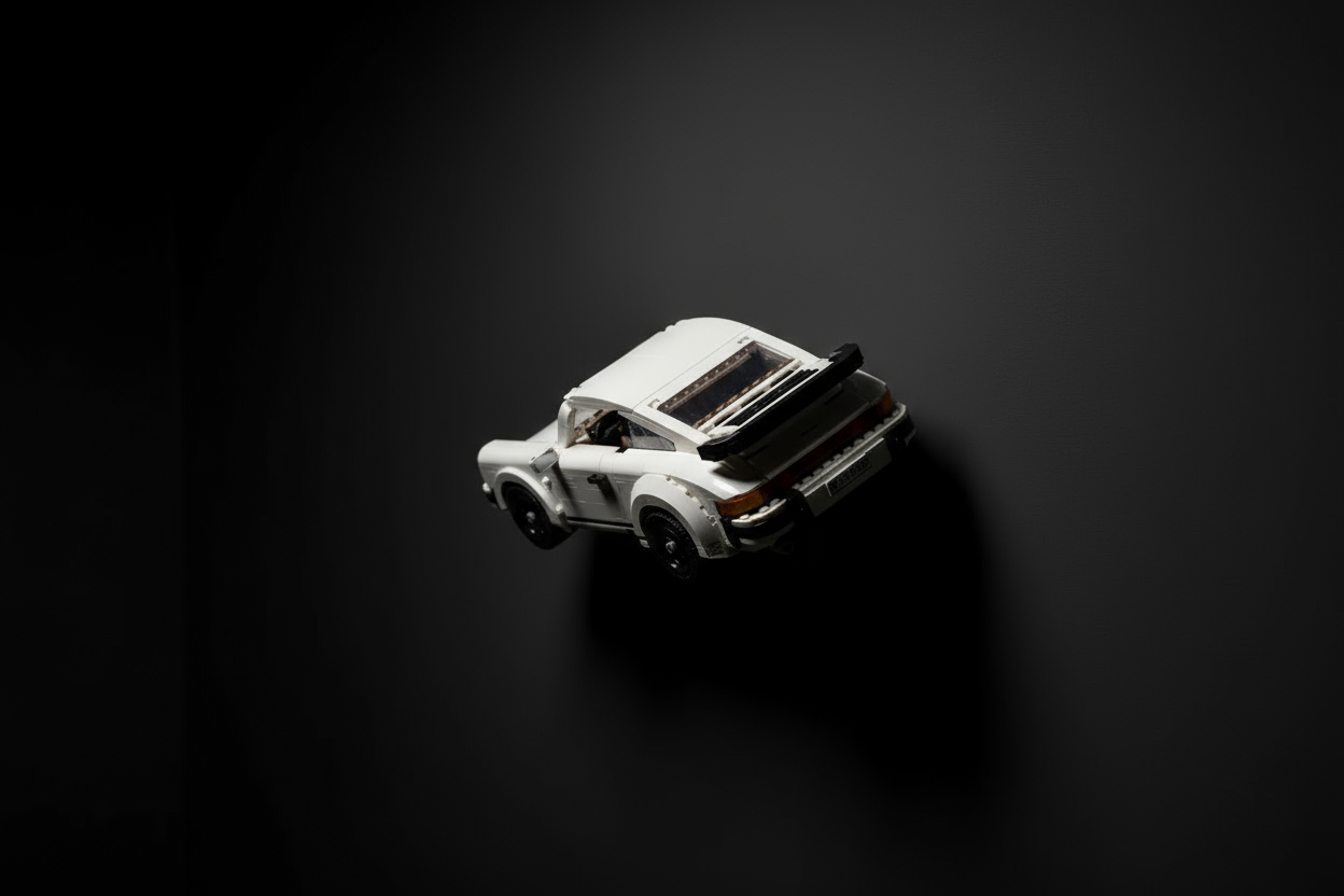 Lego Porsche 911 with wall mount